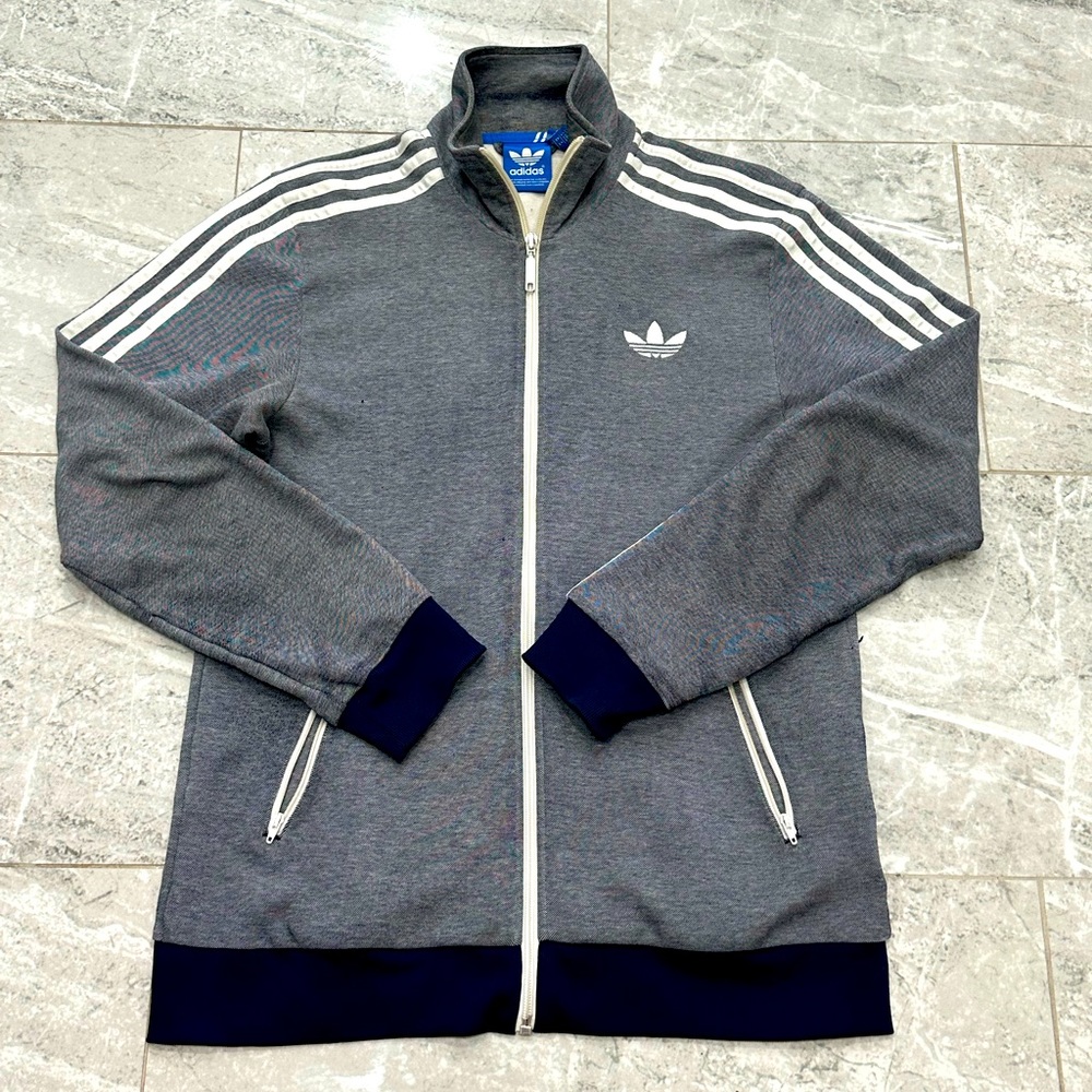 Retro Adidas Classic 3-Stripe Grey Track Jacket
